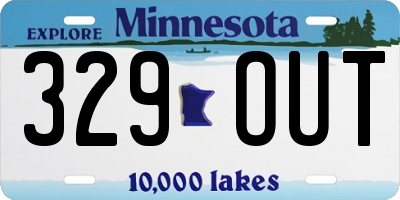 MN license plate 329OUT