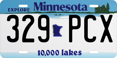 MN license plate 329PCX