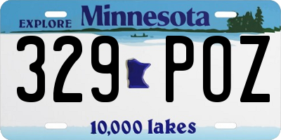 MN license plate 329POZ
