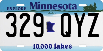 MN license plate 329QYZ