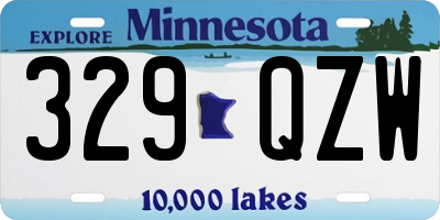 MN license plate 329QZW