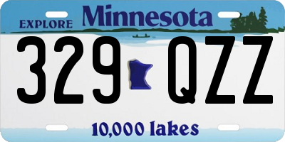 MN license plate 329QZZ
