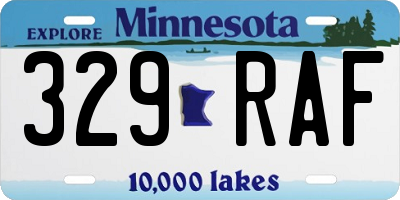 MN license plate 329RAF