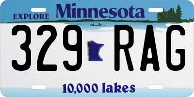 MN license plate 329RAG