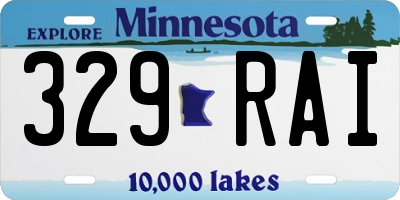 MN license plate 329RAI