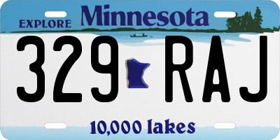 MN license plate 329RAJ