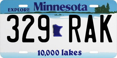 MN license plate 329RAK