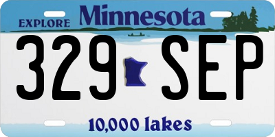 MN license plate 329SEP