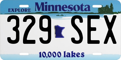 MN license plate 329SEX