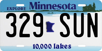 MN license plate 329SUN