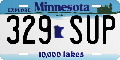 MN license plate 329SUP