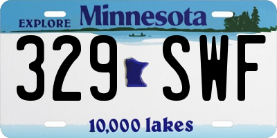 MN license plate 329SWF