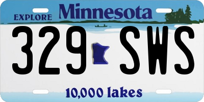 MN license plate 329SWS