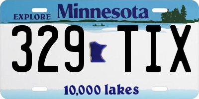 MN license plate 329TIX