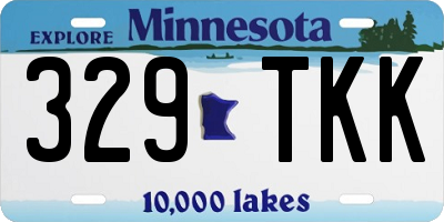 MN license plate 329TKK