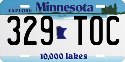 MN license plate 329TOC