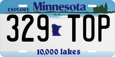 MN license plate 329TOP