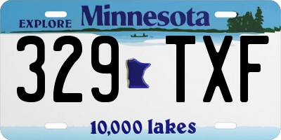 MN license plate 329TXF