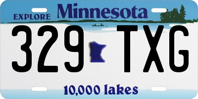 MN license plate 329TXG
