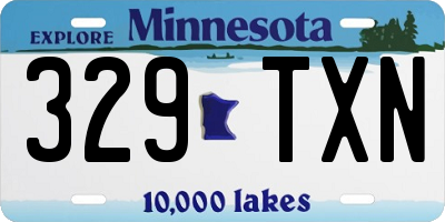 MN license plate 329TXN