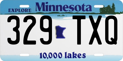 MN license plate 329TXQ