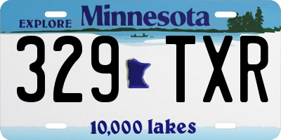 MN license plate 329TXR