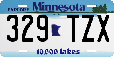 MN license plate 329TZX