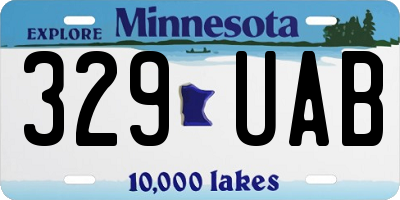 MN license plate 329UAB