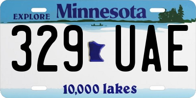 MN license plate 329UAE