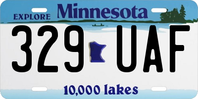 MN license plate 329UAF