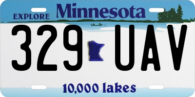 MN license plate 329UAV