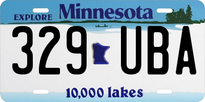 MN license plate 329UBA