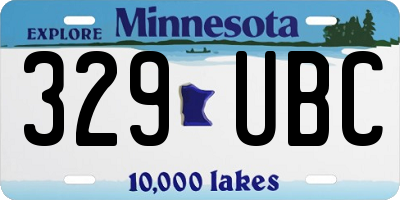 MN license plate 329UBC