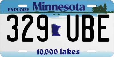 MN license plate 329UBE