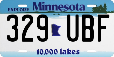MN license plate 329UBF