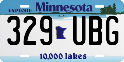 MN license plate 329UBG