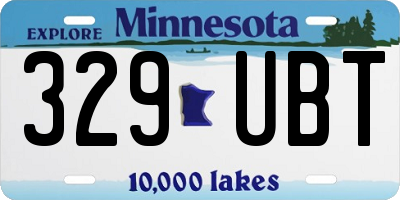 MN license plate 329UBT