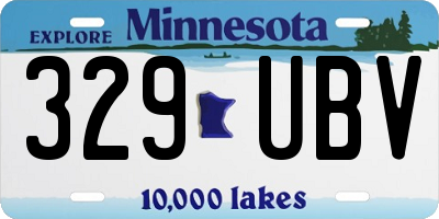 MN license plate 329UBV