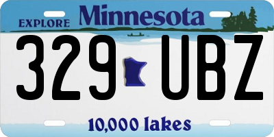 MN license plate 329UBZ