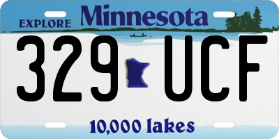 MN license plate 329UCF