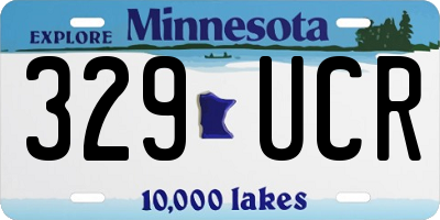 MN license plate 329UCR