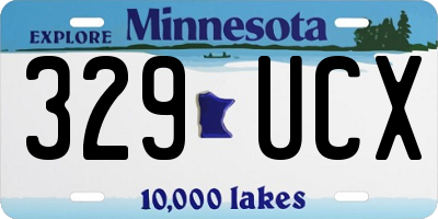 MN license plate 329UCX