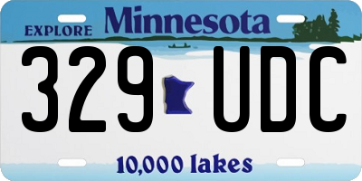 MN license plate 329UDC