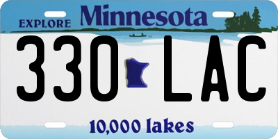 MN license plate 330LAC