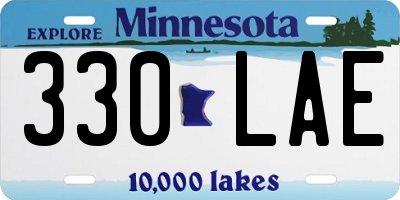 MN license plate 330LAE