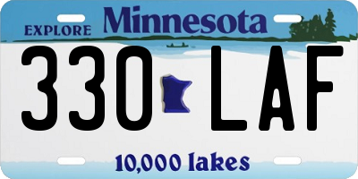 MN license plate 330LAF