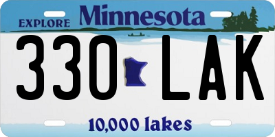 MN license plate 330LAK