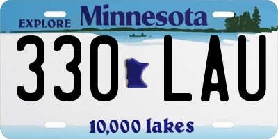 MN license plate 330LAU