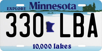 MN license plate 330LBA