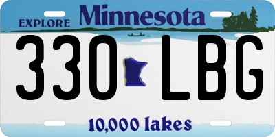 MN license plate 330LBG